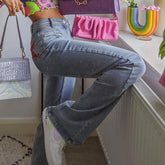 Rote Jeans mit geradem Bein und fünfzackigem Stern